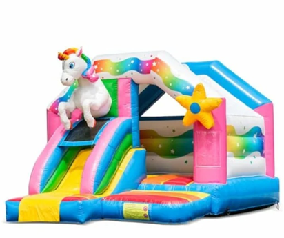 Unicorn springkussen huren
