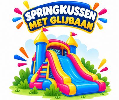 huur een springkussen met glijbaan